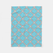 Couverture Polaire Quatrefoil bleu et gris (Devant)