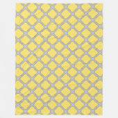 Couverture Polaire Quatrefoil jaune et gris (Devant)