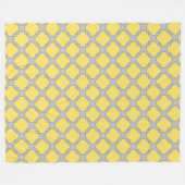 Couverture Polaire Quatrefoil jaune et gris (Devant (Horizontal))