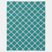 Couverture Polaire Quatrefoil turquoise et gris (Devant)