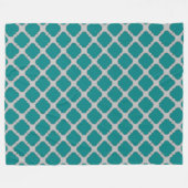Couverture Polaire Quatrefoil turquoise et gris (Devant (Horizontal))