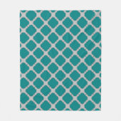 Couverture Polaire Quatrefoil turquoise et gris (Devant)