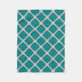 Couverture Polaire Quatrefoil turquoise et gris (Devant)