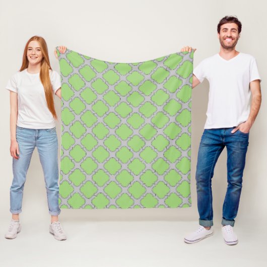 Couverture Polaire Quatrefoil vert (En situation)