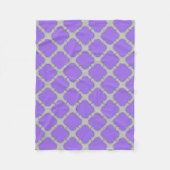 Couverture Polaire Quatrefoil violet et gris (Devant)
