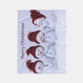 Couverture Polaire Quatuor de bonhommes de neige (Devant)