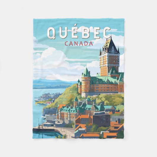 Couverture Polaire Québec Canada Travel Art Vintage (Devant)