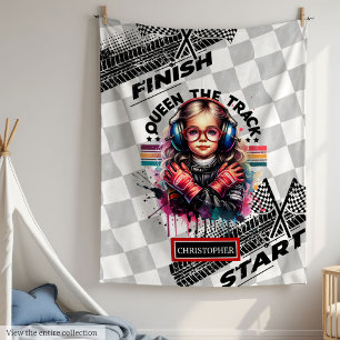 Couverture Polaire Queen of the Track Racing Sport Voiture Anniversai