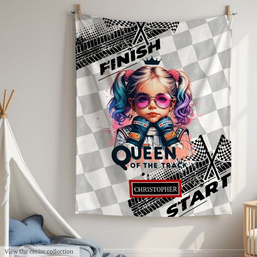 Couverture Polaire Queen of the Track Racing Sport Voiture cadeau d'a