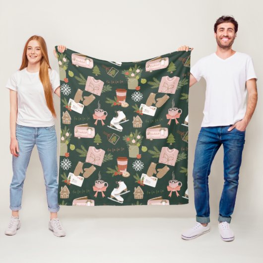 Couverture Polaire Quelques-unes de mes choses de Noël préférées Vert (En situation)