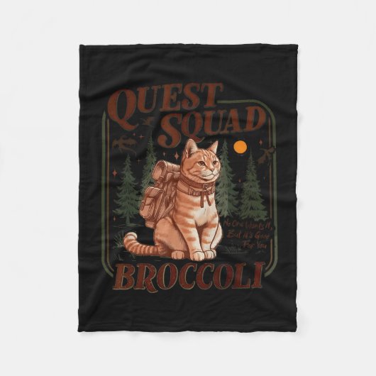 Couverture Polaire Quest Fantasy Squad Broccoli Funny Cat (Devant)