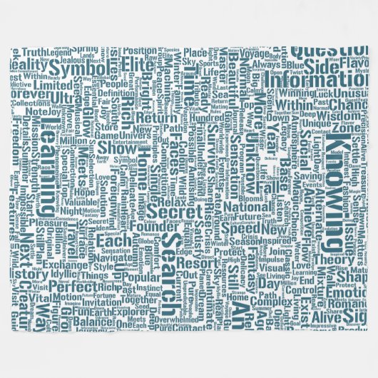Couverture Polaire Question Apprendre Nuage MotssTexte Motif Message (Devant (Horizontal))