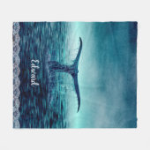 Couverture Polaire Queue de baleines au-dessus de l'océan Custom (Devant (Horizontal))