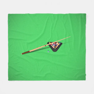 Couverture Polaire Queue de billard et boules de billard