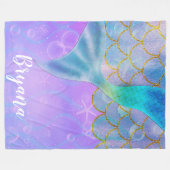 Couverture Polaire Queue de sirène iridescente perle scintillement (Devant (Horizontal))