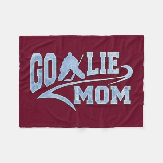 Couverture Polaire Queue sportive de maman de gardien de but d'hockey (Devant (Horizontal))