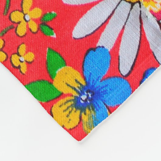 Couverture Polaire Quillette patchwork artisanale avec motif floral e (Coin)