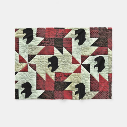 Couverture Polaire Quilt d'ours noir (Devant (Horizontal))