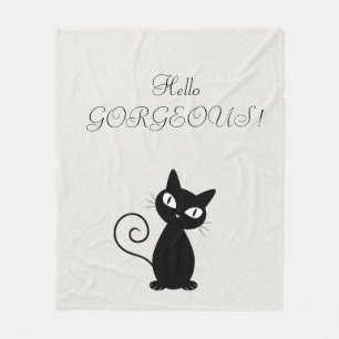 Couverture Polaire Quirky Whimsical Black Cat Glittery-Bonjour magnif
