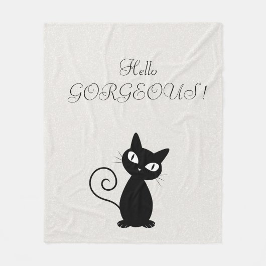 Couverture Polaire Quirky Whimsical Black Cat Glittery-Bonjour magnif (Devant)