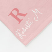 Couverture Polaire R /custom/ rose Monogramme estampillé alloc élégan (Coin)