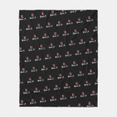 Couverture Polaire R /custom/ rose Monogramme estampillé partout Noir (Devant)