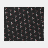 Couverture Polaire R /custom/ rose Monogramme estampillé partout Noir (Devant (Horizontal))