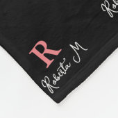 Couverture Polaire R /custom/ rose Monogramme estampillé partout Noir (Coin)