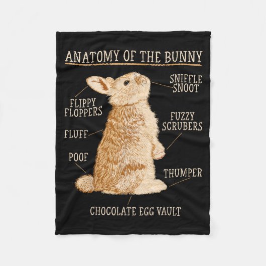 Couverture Polaire Rabbit Anatomy Bunny Lover Animal Pet Owner  (Devant)