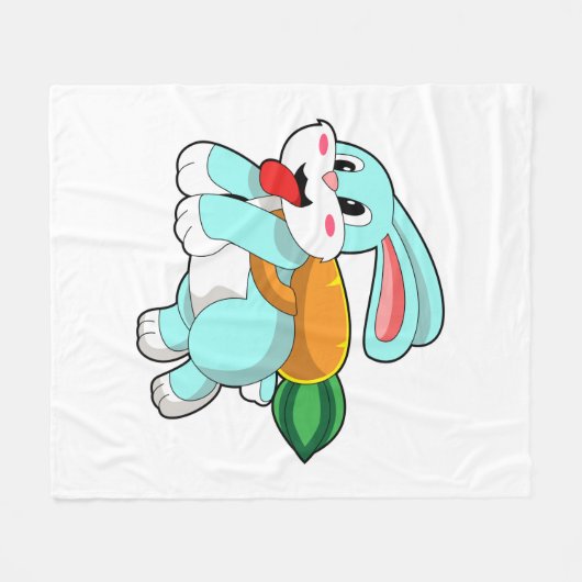 Couverture Polaire Rabbit avec carotte comme fusée (Devant (Horizontal))