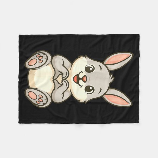 Couverture Polaire Rabbit Bunny Doing Heart With Hands Valentines Day (Devant (Horizontal))