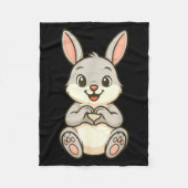 Couverture Polaire Rabbit Bunny Doing Heart With Hands Valentines Day (Devant)