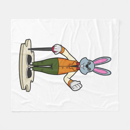 Couverture Polaire Rabbit en Gentleman avec canne (Devant (Horizontal))