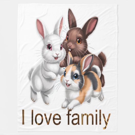 Couverture Polaire Rabbit family (Devant)
