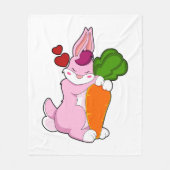 Couverture Polaire Rabbit with Carrot and Heart (Devant)