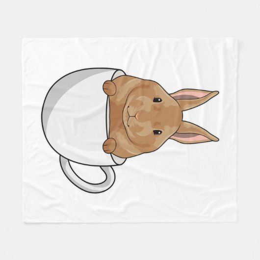 Couverture Polaire Rabbit with Cup of Coffee (Devant (Horizontal))