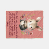 Couverture Polaire Rabbit Woodland Enfants Prière chrétienne sur rose (Devant (Horizontal))
