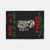 Couverture Polaire Raccoon Christmas Lights Pajama Holiday Santa Hat (Devant (Horizontal))