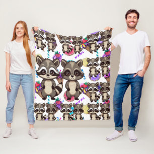 Couverture Polaire Raccoon Cute Kawaii Twin Sweet Motif