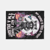 Couverture Polaire Raccoon Halloween non binaire Pronouns pas une pha (Devant (Horizontal))