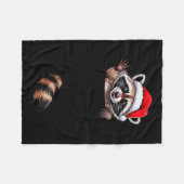 Couverture Polaire Raccoon In Cket Funny Xmas Santa Hat Graphic (Devant (Horizontal))