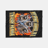 Couverture Polaire Raccoon My Srit Animal Is A Trash Panda Funny Boot (Devant (Horizontal))