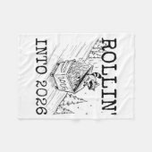 Couverture Polaire Raccoon Rolling Into 2026 Happy New Year 2026  (Devant (Horizontal))