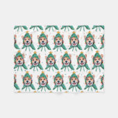 Couverture Polaire Race de chien Corgi Noël (Devant (Horizontal))