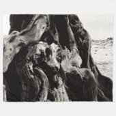 Couverture Polaire Racines d'arbre noir et blanc (Devant (Horizontal))