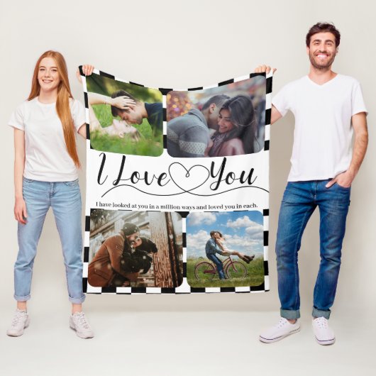Couverture Polaire Racing Love Photo collage Anniversaire Valentine (En situation)