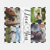 Couverture Polaire Racing Love Photo collage Anniversaire Valentine (Devant (Horizontal))