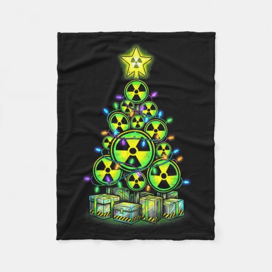 Couverture Polaire Radioactive Christmas Tree Graphic Nuclear Warning (Devant)
