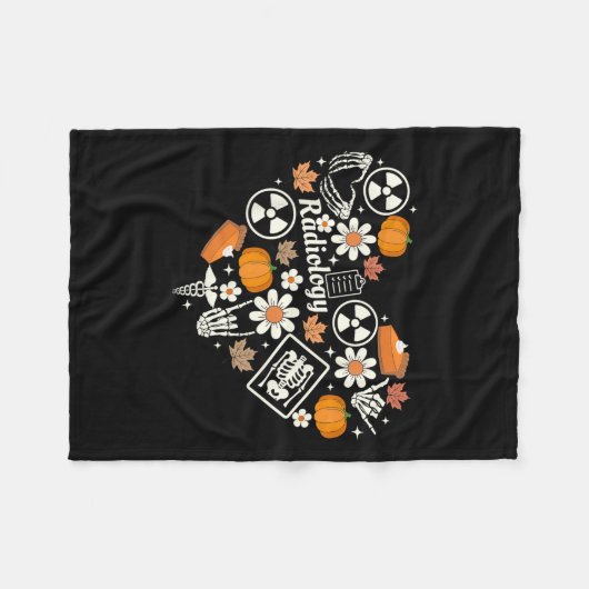 Couverture Polaire Radiologie Automne Coeur Xray Tech Automne Citroui (Devant (Horizontal))