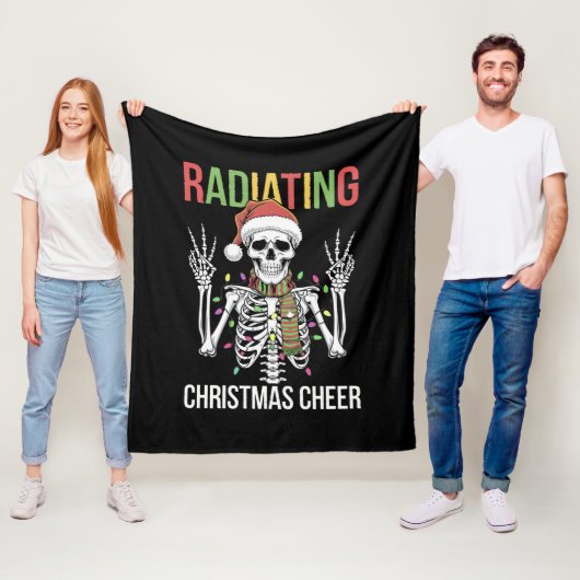 Couverture Polaire Radiologie Noël Père Noël Skeleton Xray Technicien (En situation)